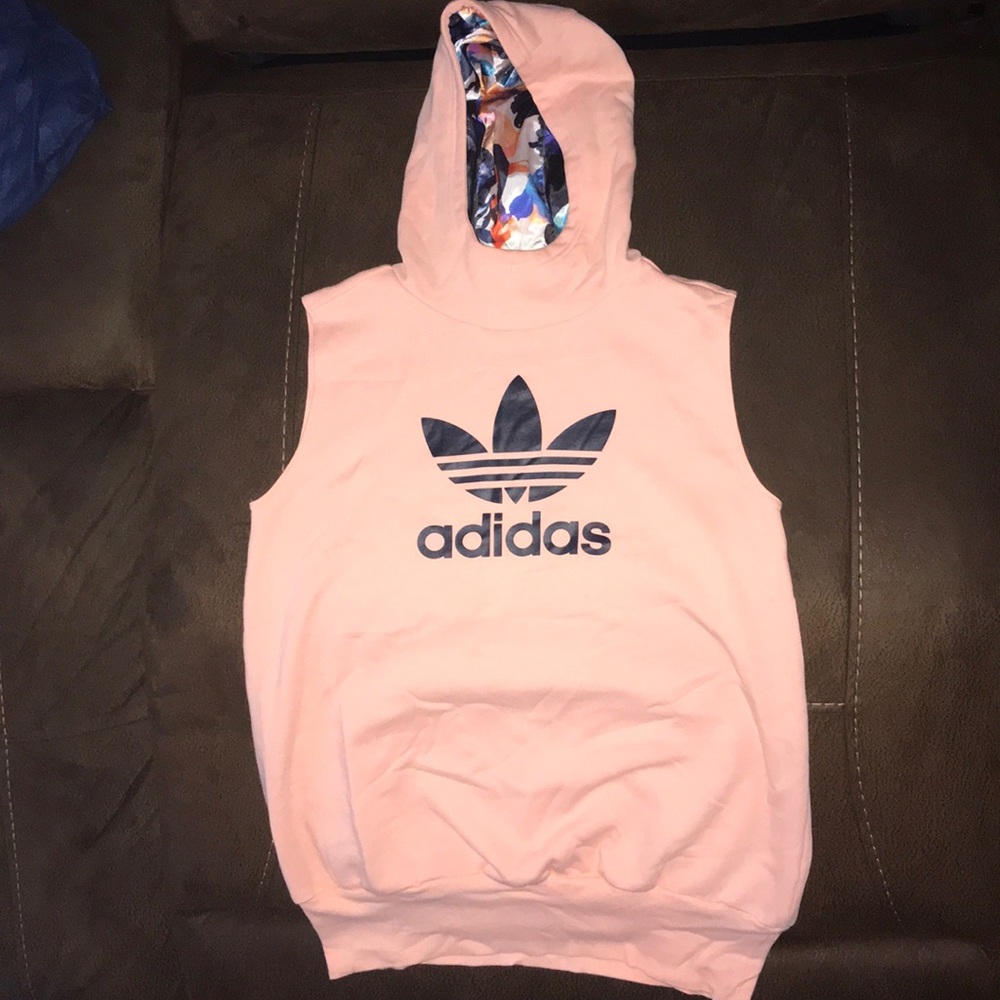 ADIDAS peach sleeveless hoodie